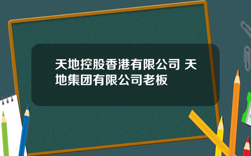 天地控股香港有限公司 天地集团有限公司老板